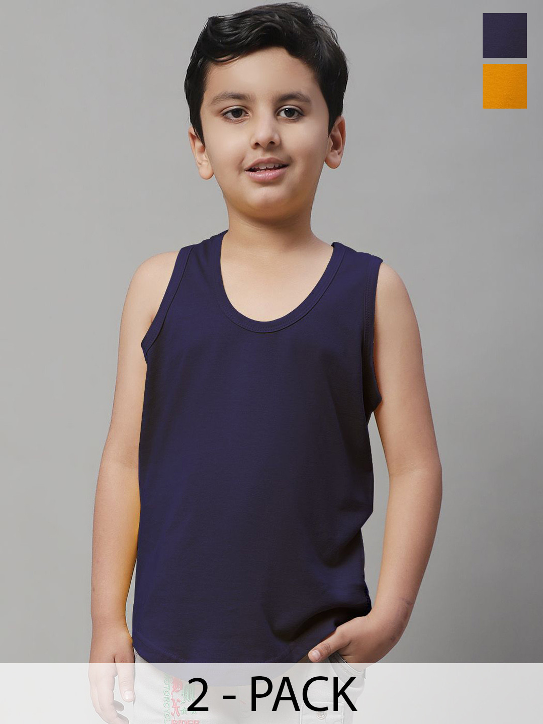 Friskers Boys Pack Of 2 Cotton Basic Vests 070525KDC-17-26