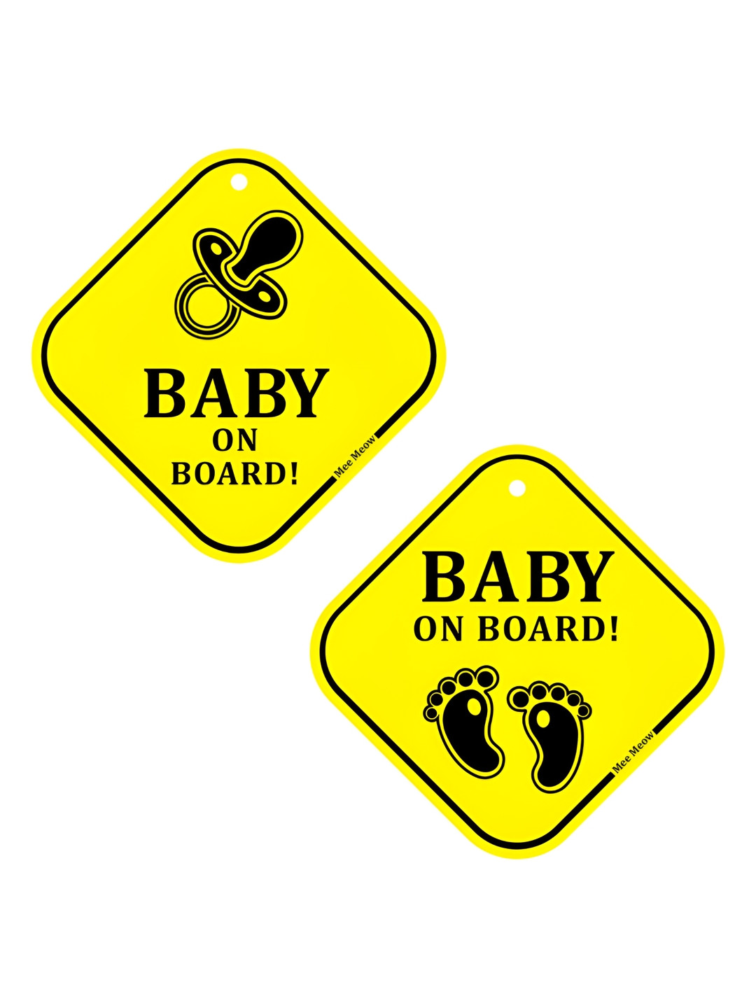 Legsway Baby On Board Yellow & Black Safety Sign Car Sticker With Vacuum Suction Cup Clip