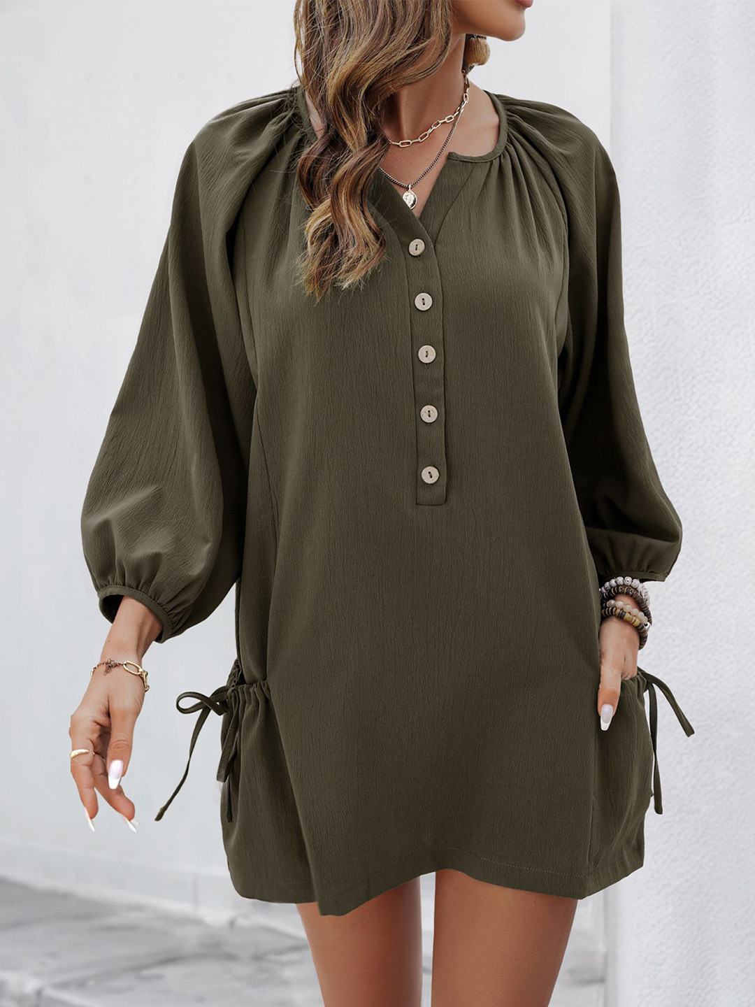StyleCast x Revolte Polyester Shirt Shape Dress