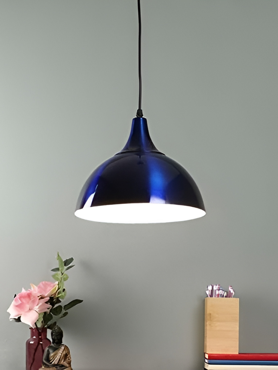 KINIS Blue Aluminium Bell Ceiling Lamp