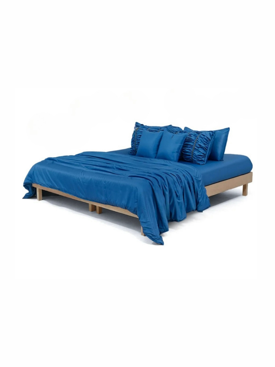 Zarf Blue AC Room 400 GSM Double Bed Comforter With 2 Pillow & 2 Cushion Covers
