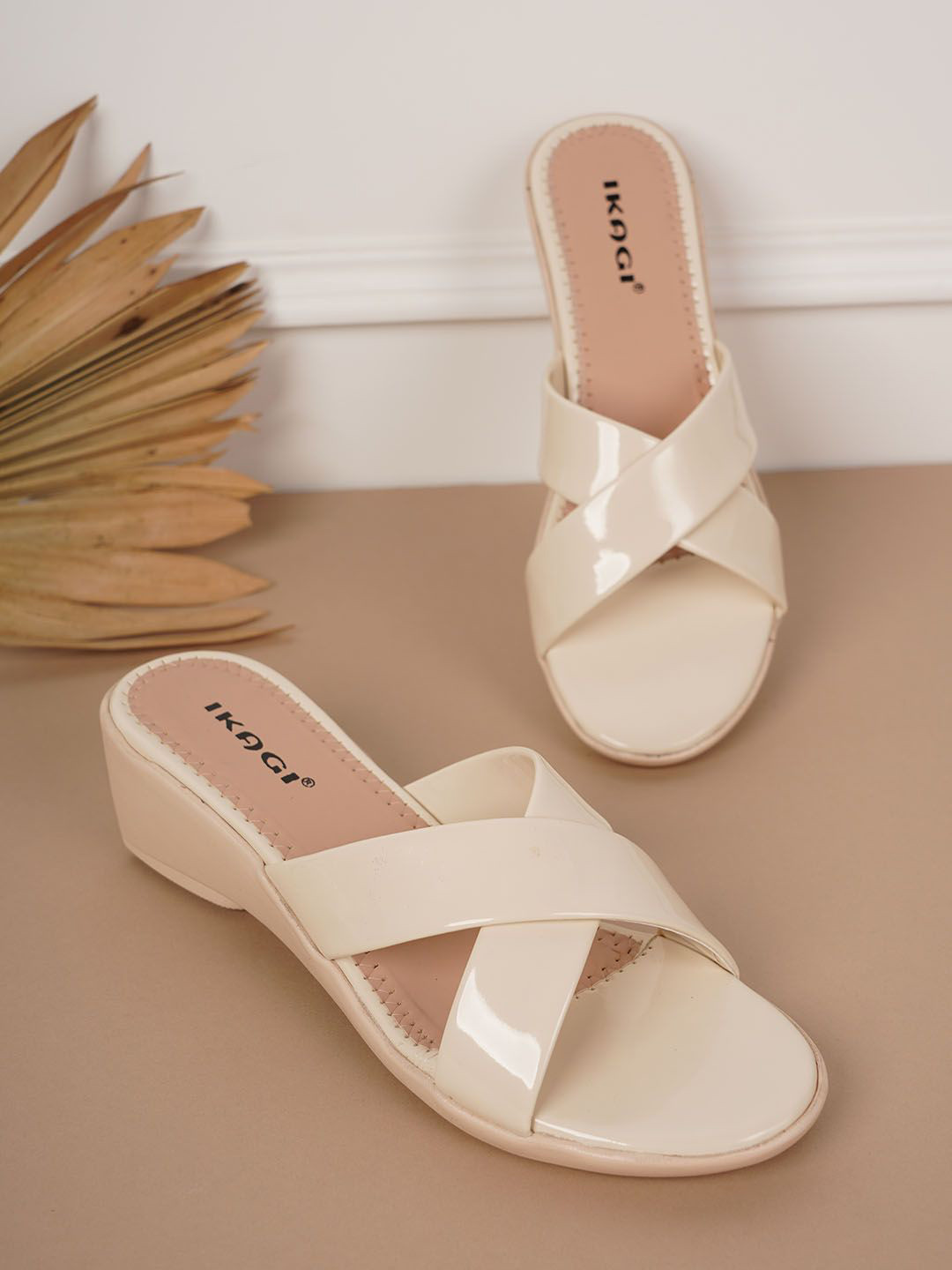 IKAGI Women Open Back Wedge Heels