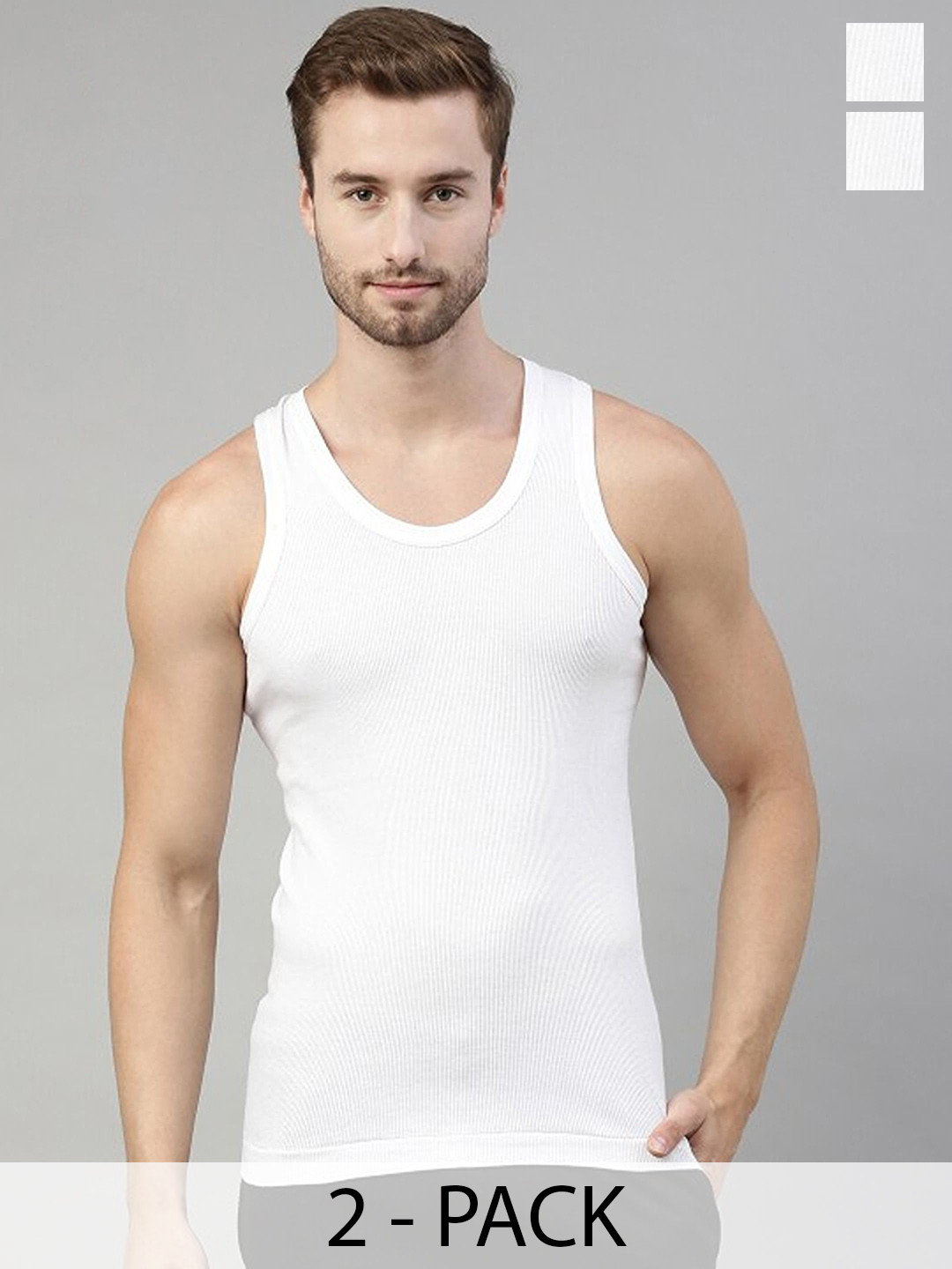 CAVENDERS Pack Of 2 Scoop Neck Long Lasting Basic Vests - c47=SWIFT---2---85