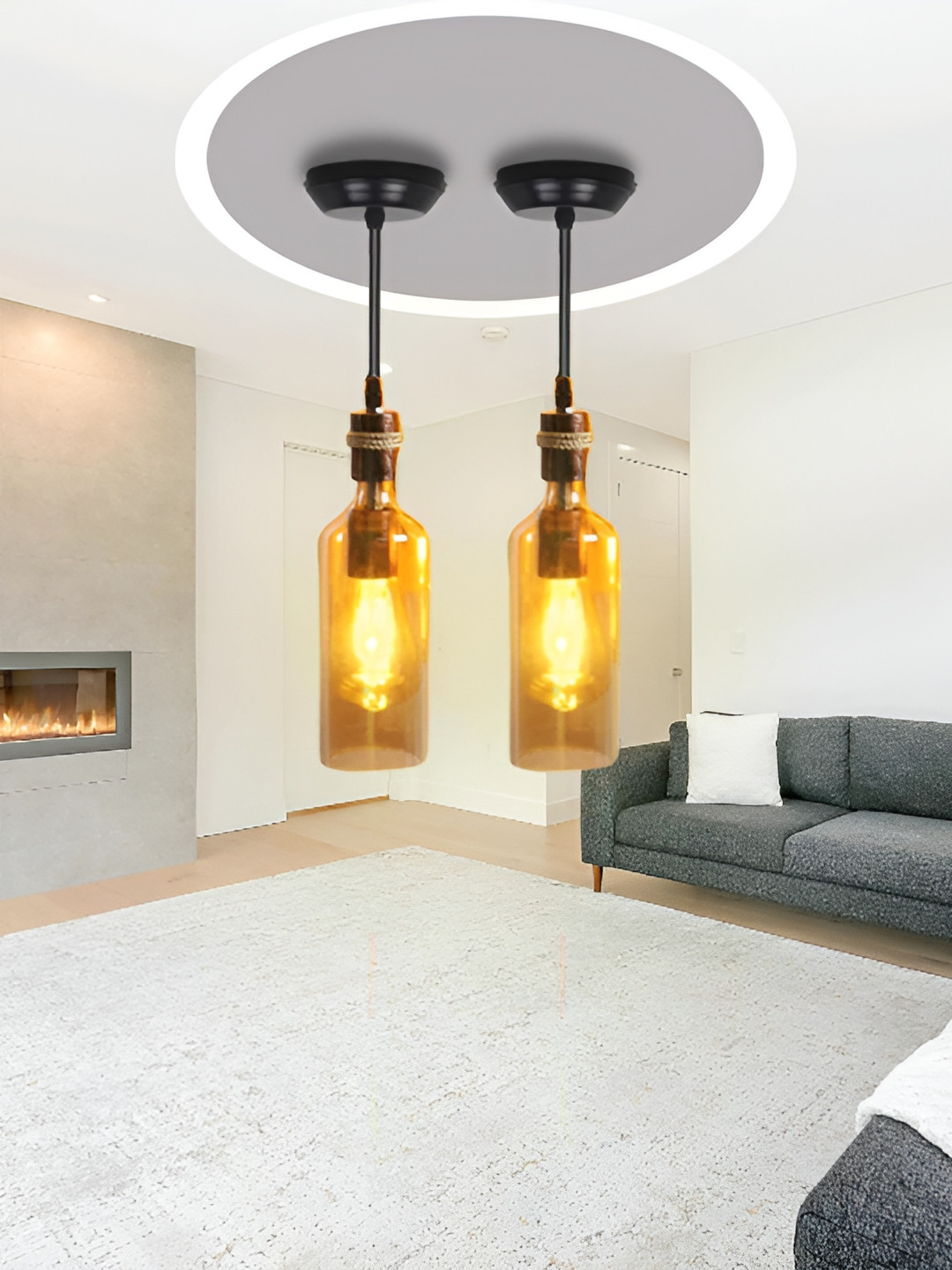KINIS Copper-Toned Glass Quirky Hanging Light Ceiling Lamp