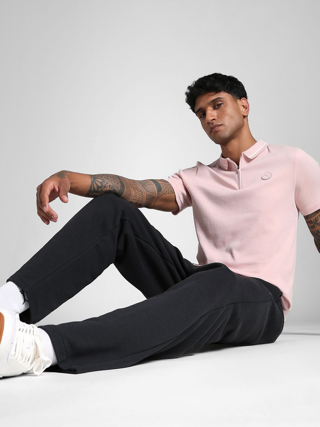 Puma Men Premium Essential Zippered Slim Fit Polo T-shirt