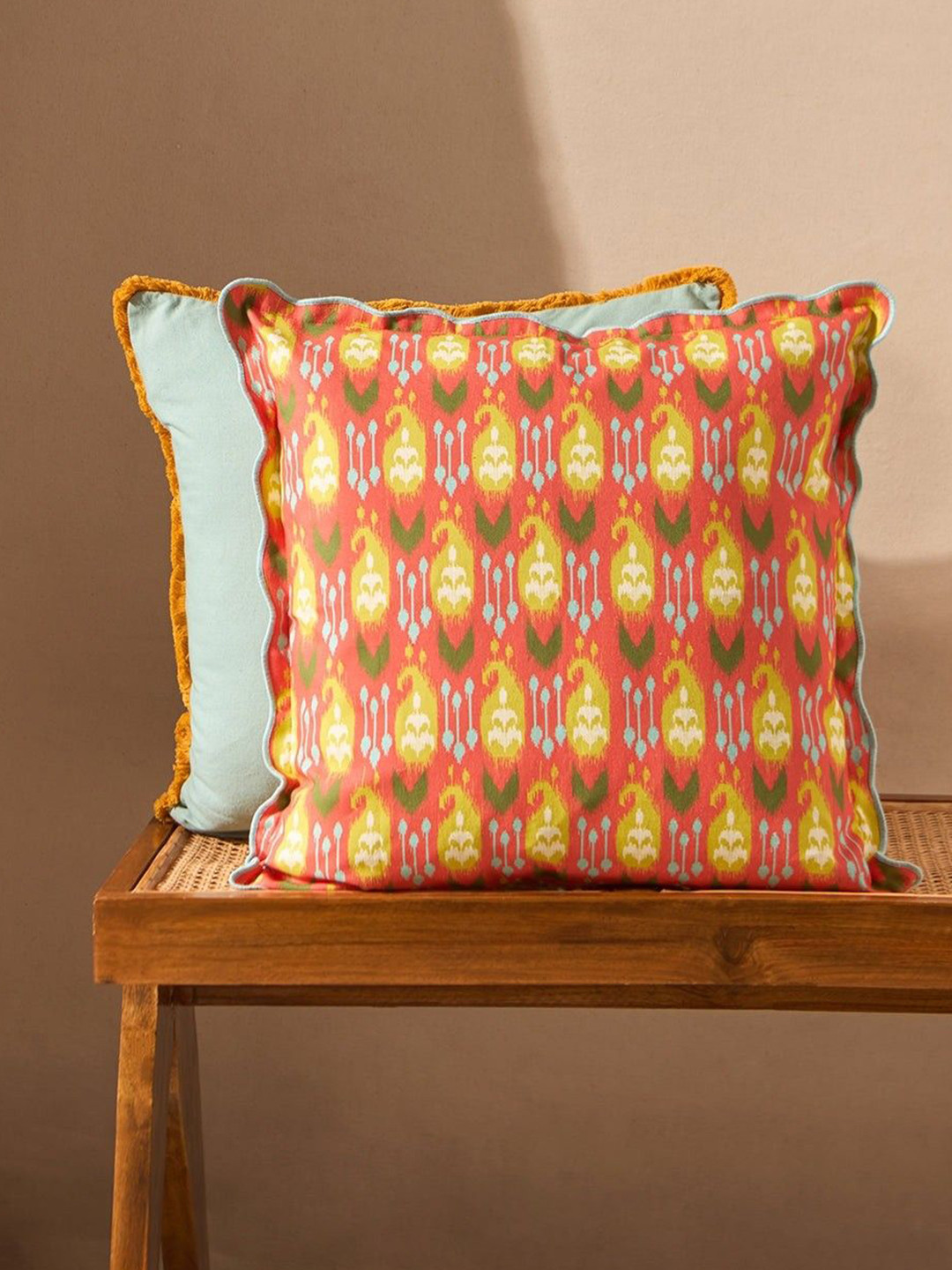 Chumbak Ikat Paisley Cushion Cover