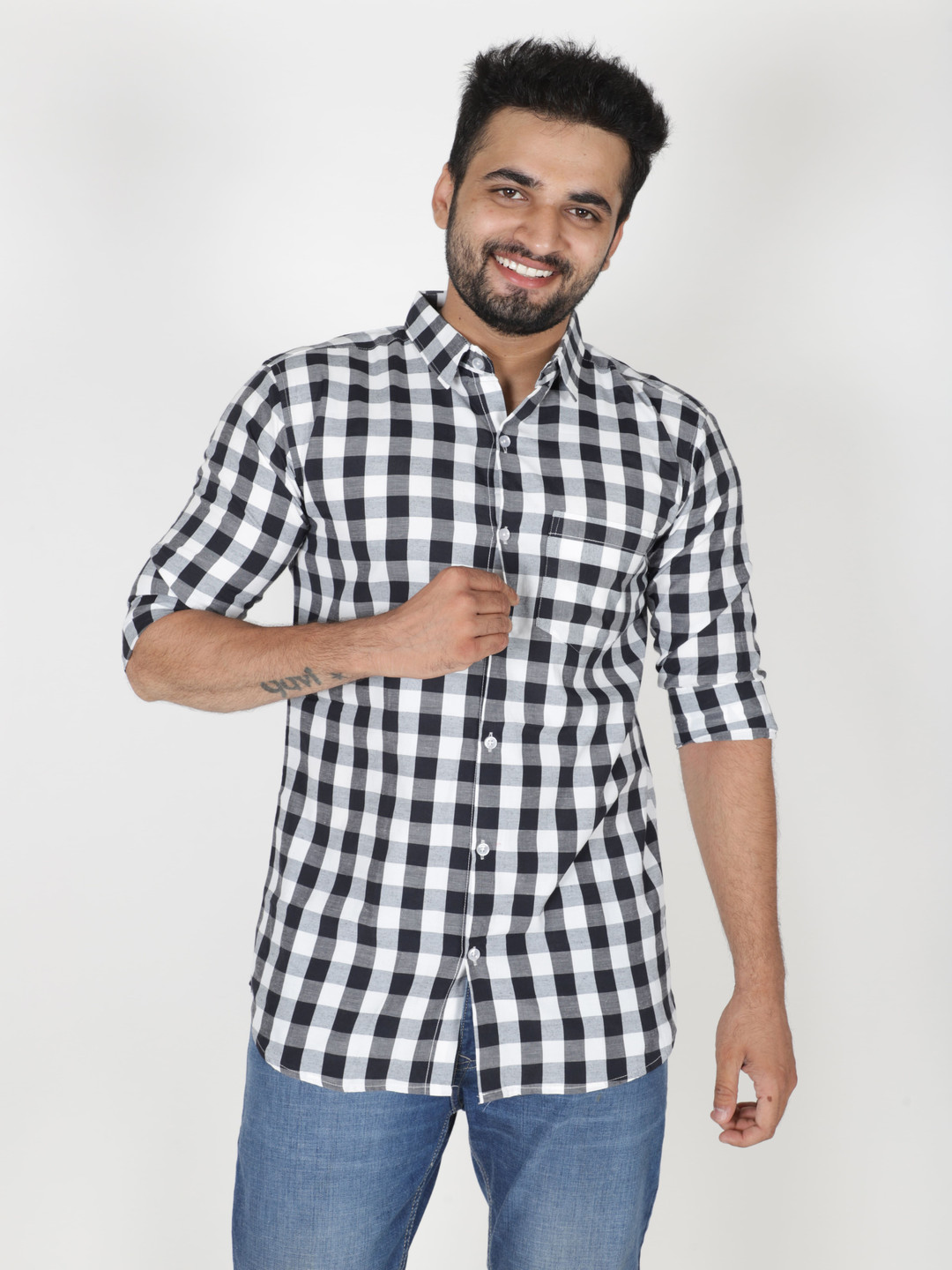 The Cloth Crow Men Comfort Gingham Checks Checked Casual Shirt