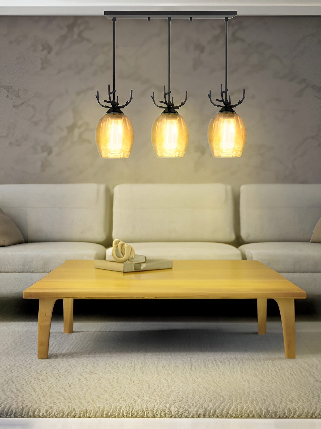 KINIS Modern and Unique Style Black Glass Quirky Ceiling Lamp