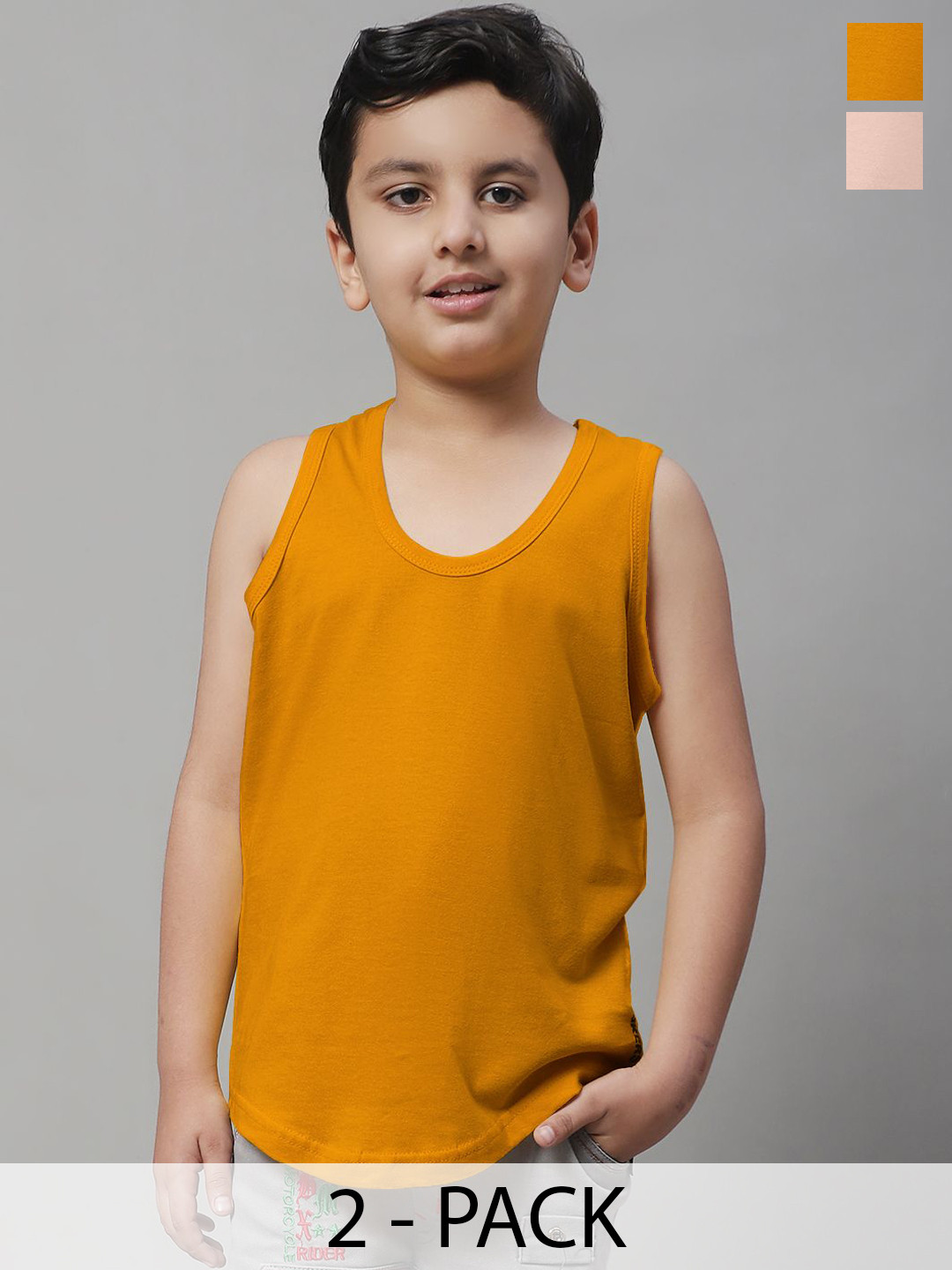Friskers Boys Pack Of 2 Cotton Basic Vests 070525KDC-26-32