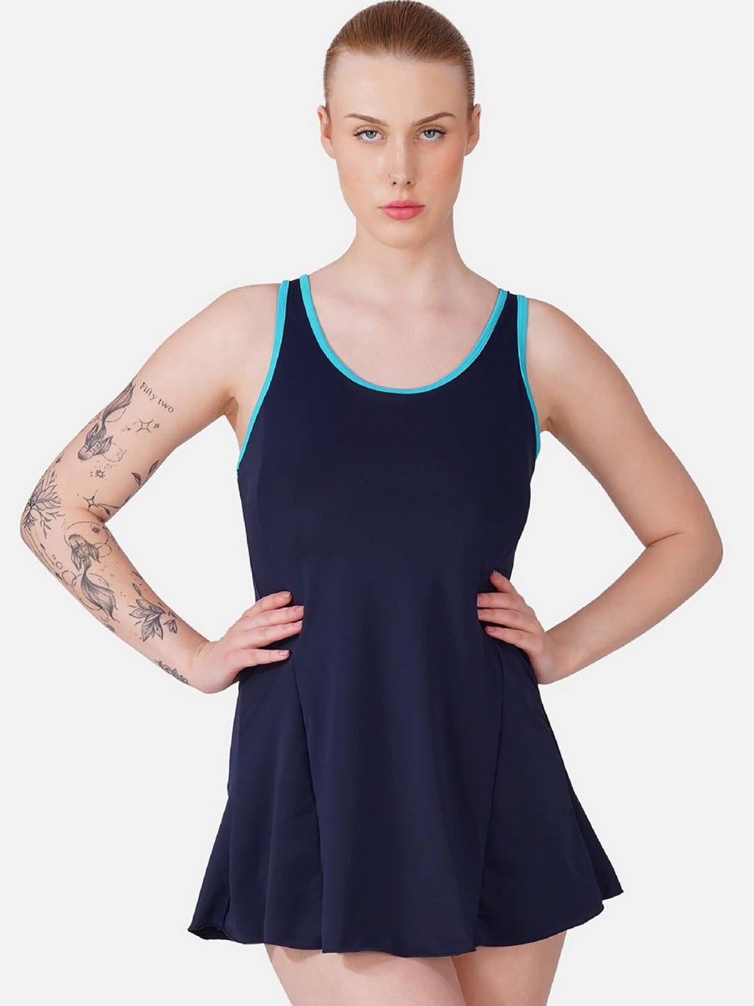 TOMKOT Padded Round Neck Swimming Dress