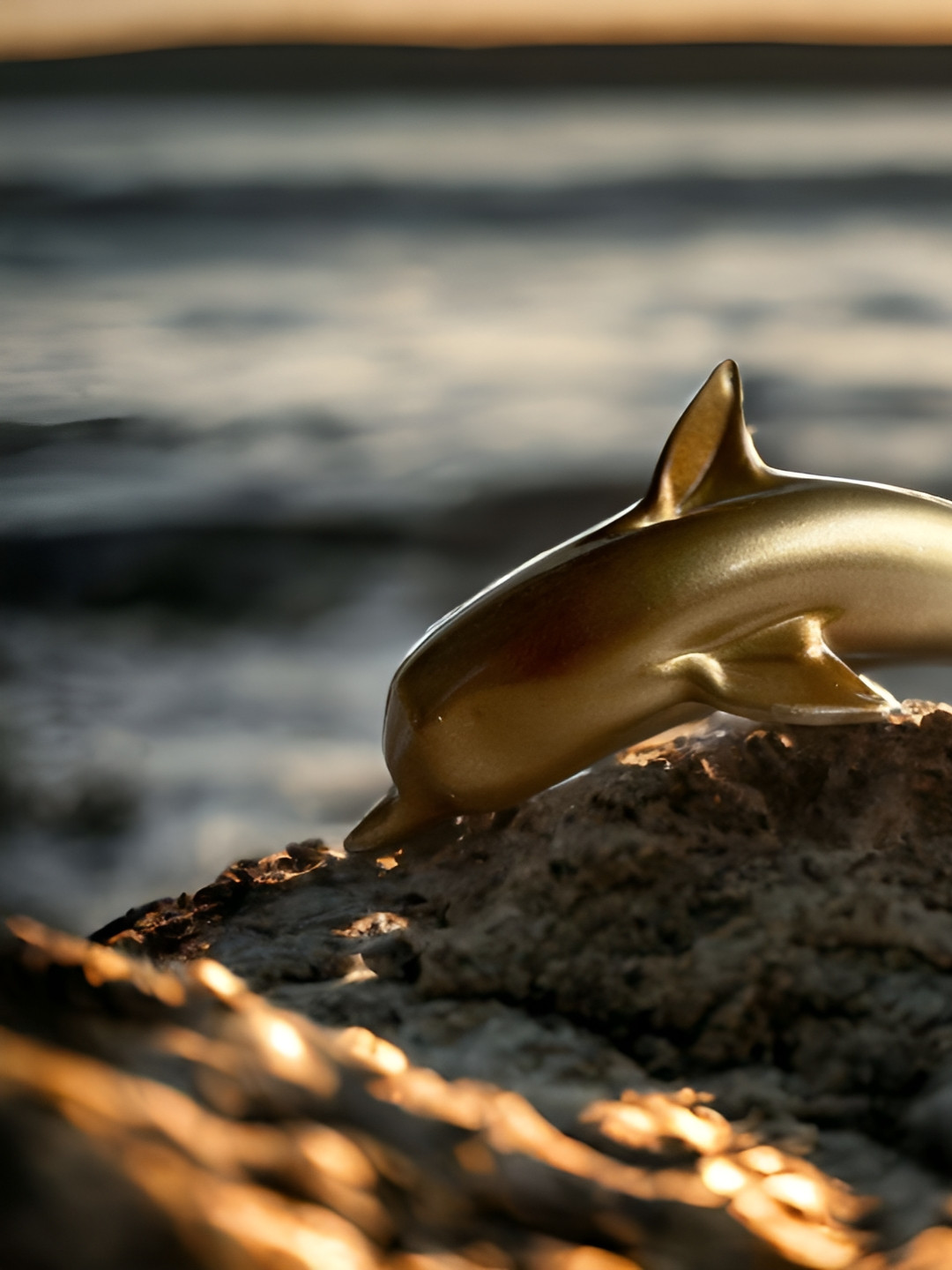 Fabzie Decor Gold-Toned Dolphin Showpiece