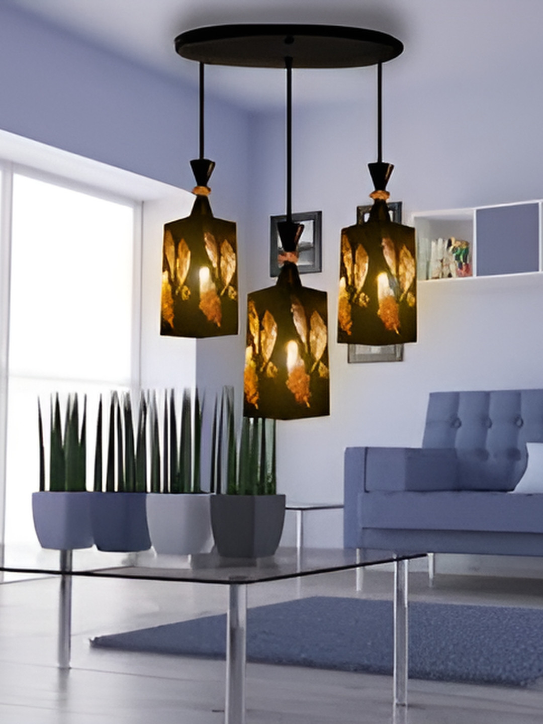 KINIS Black Metal Square Ceiling Lamp