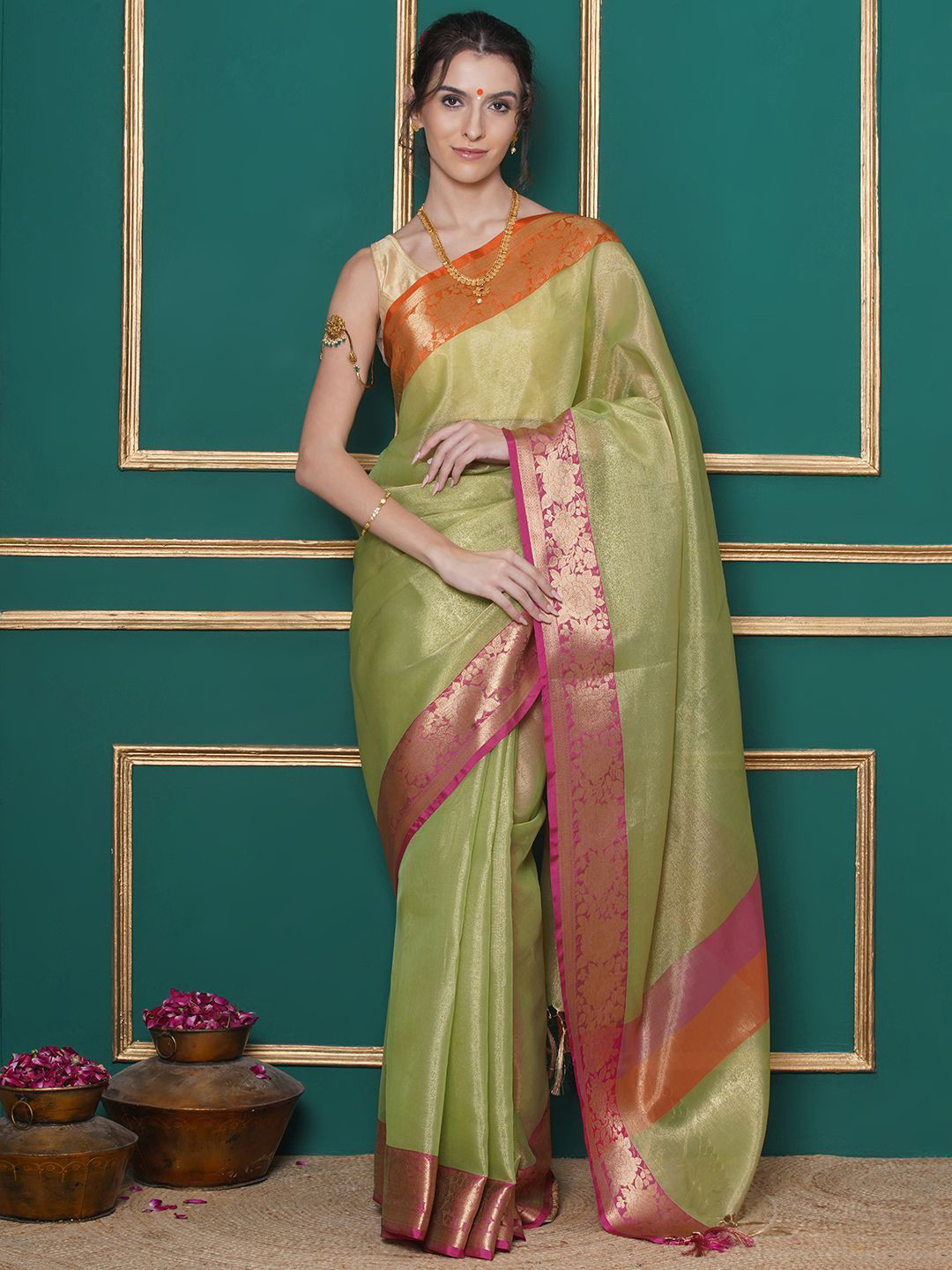 LABEL KASHI Zari Art Silk Banarasi Saree