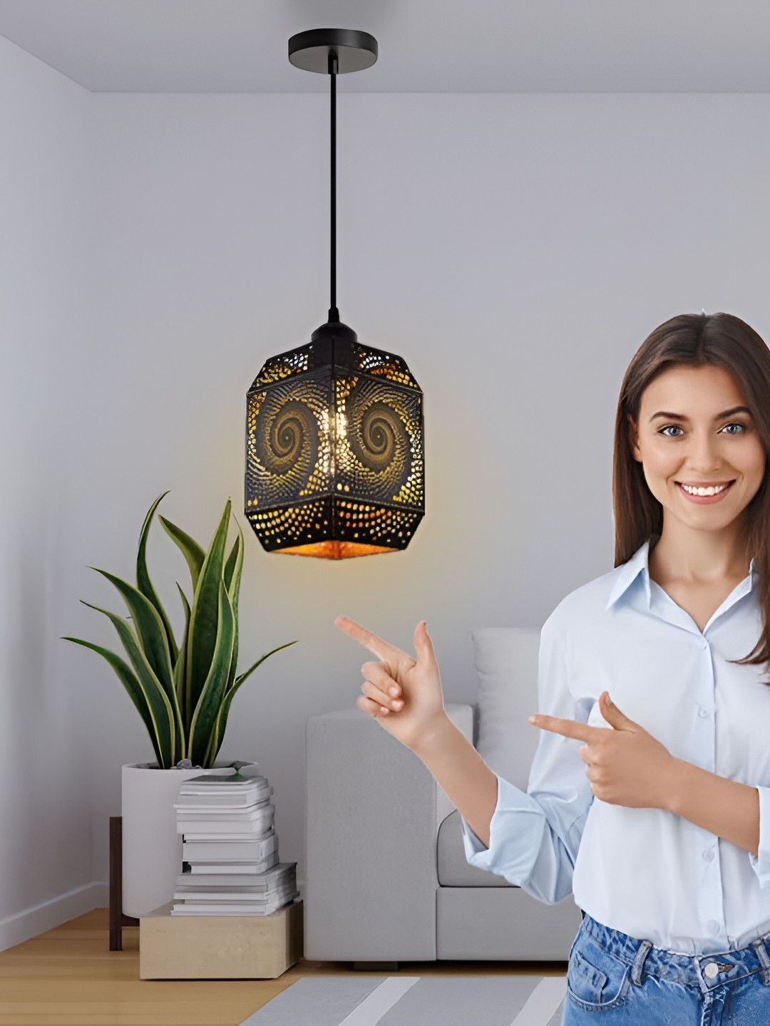 KINIS Modern and Unique Style Black Ceiling Lamp