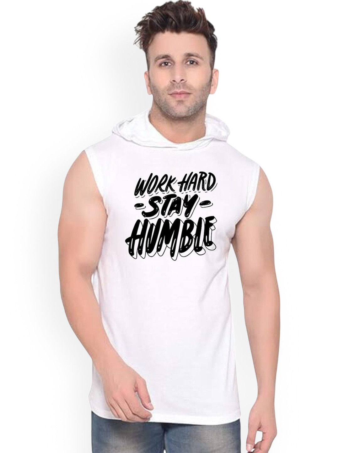 Fashnobic Trendy Work Hard Stay humble Printed Cotton Gym Vests K__print-8_gym_vest_white
