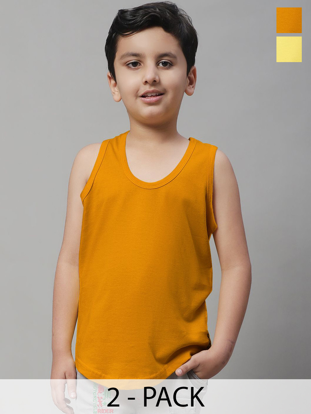 Friskers Pack Of 2 Cotton Basic Vests 070525KDC-06-26