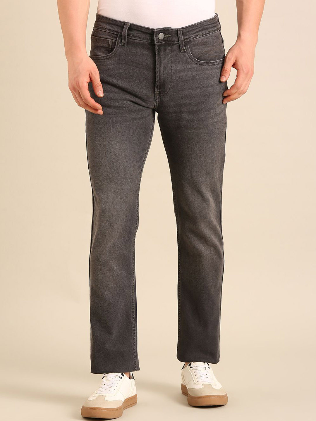 CAVALLO by Linen Club Men Urban Slim Fit Mid-Rise Light Fade Jeans