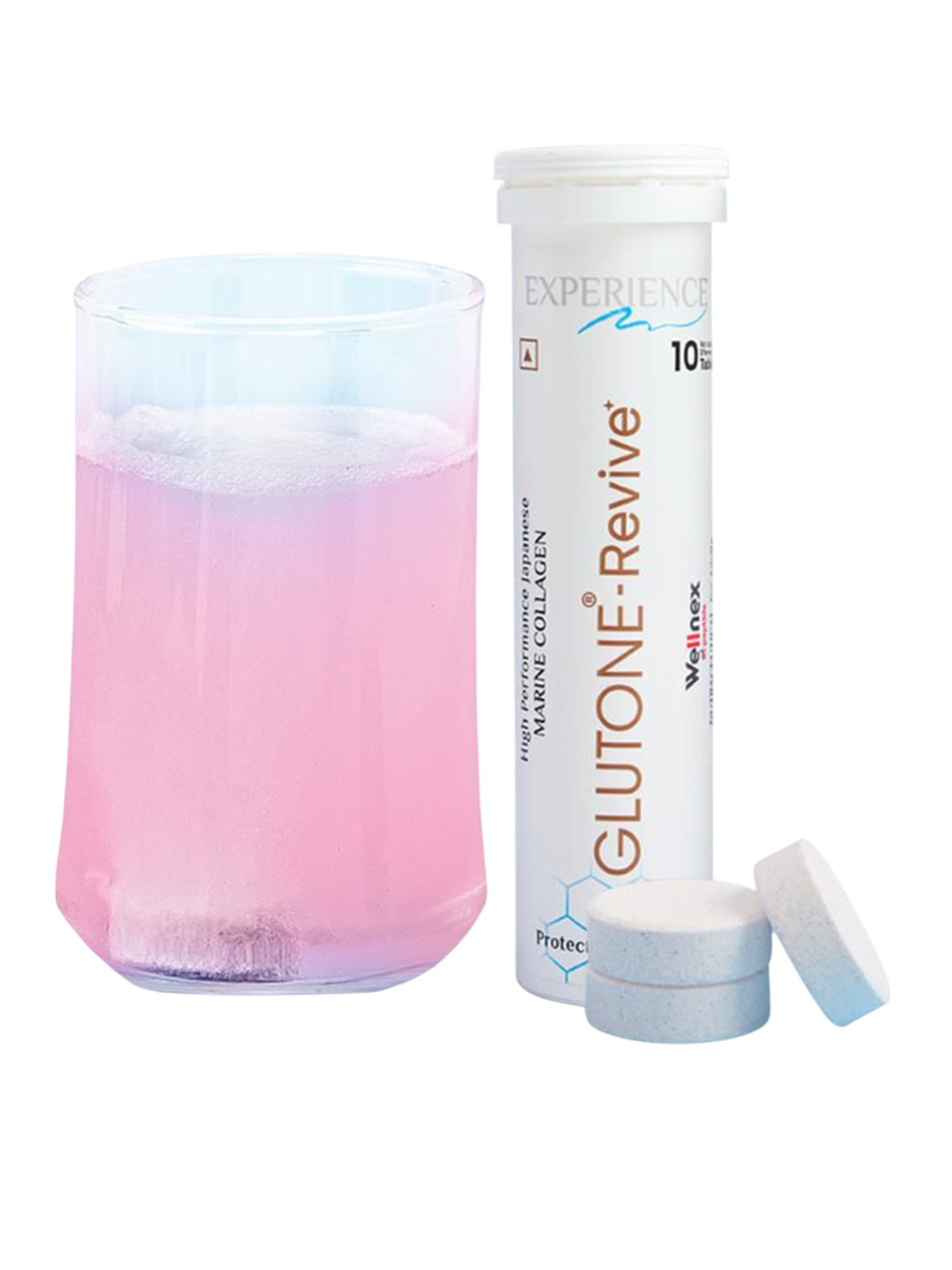 GLUTONE Revive Effervescent Collagen Tablet For Skin Hydration & Elasticity - 10 Tablets