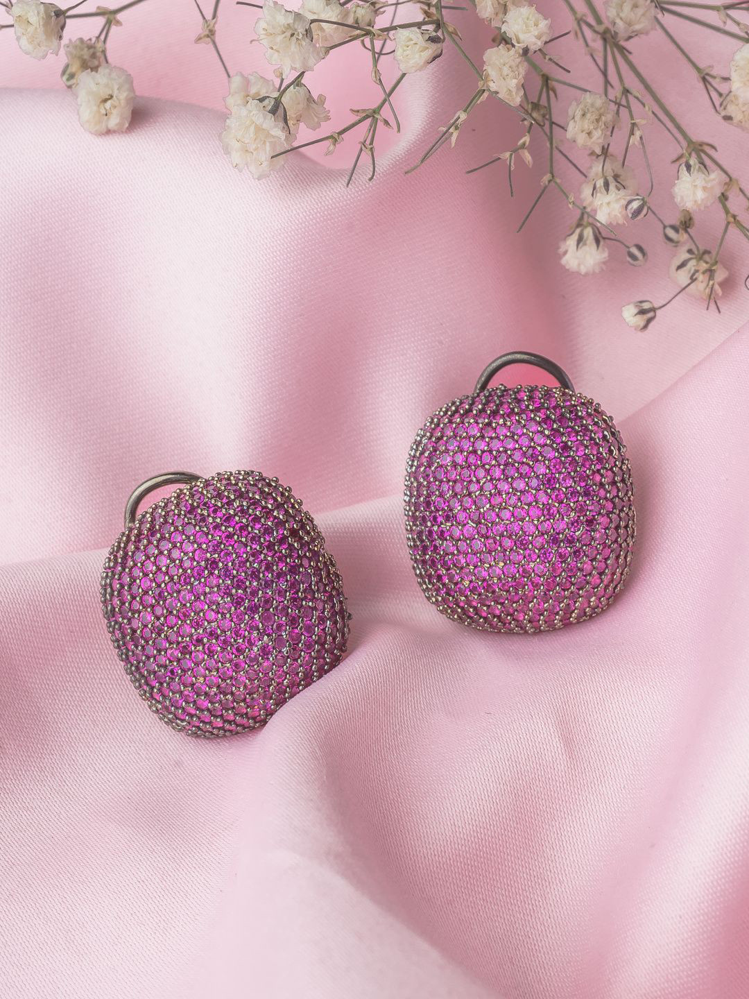 vivinia BY VIDHI MEHRA Silver-Plated Stones Studded & Beaded Square Shaped Studs