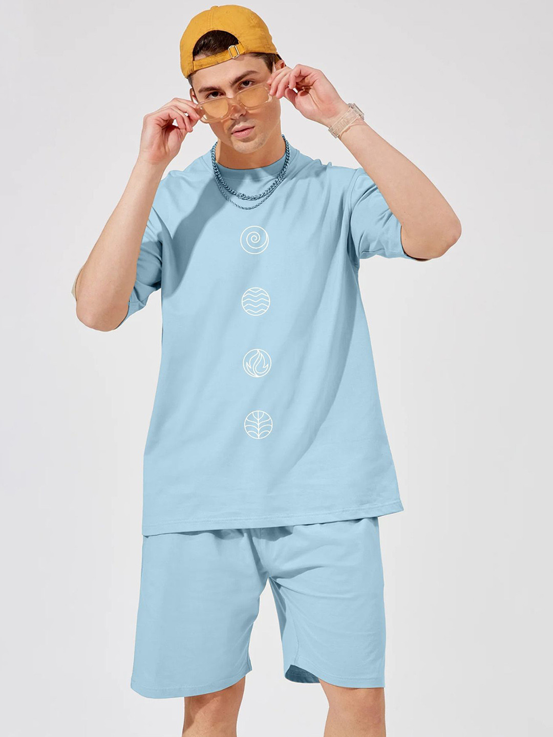 UpClothing Printed Oversized Fit T-Shirt With Shorts Co-Ords