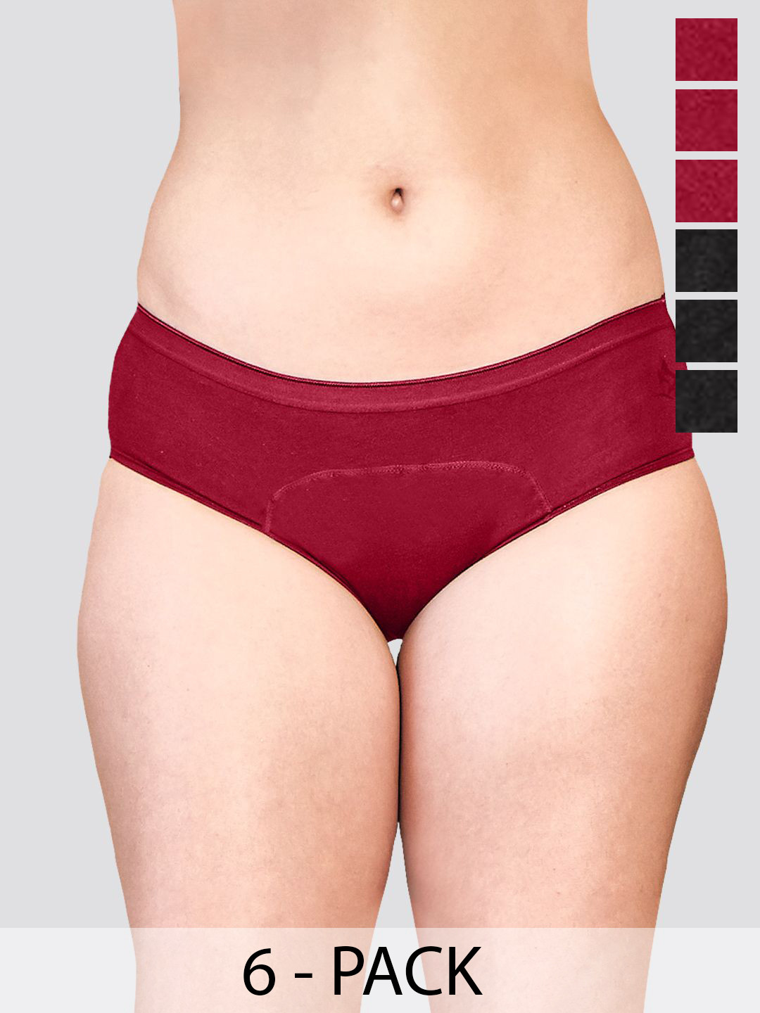 Kalyani Emy Pack Of 6 Mid-Rise Anti-Odour Hipster Briefs