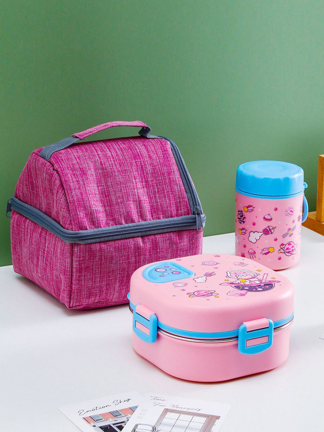 Little Surprise Box LLP Space Slice Microwave Safe 3PCs Lunch Box With Spoon and Fork