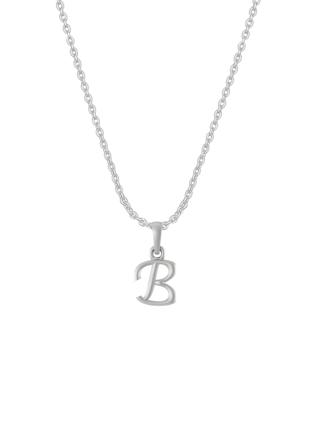 AKSHAT SAPPHIRE 925 Sterling Silver B Alphabet Pendant With Anchor Chain