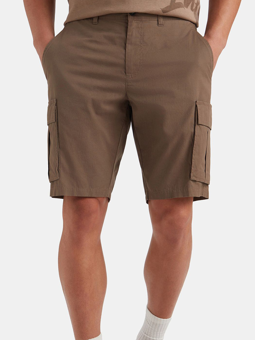 Jockey Groove Men Super Combed Cotton Straight Fit Cargo Shorts With Seven Pockets - MZ08