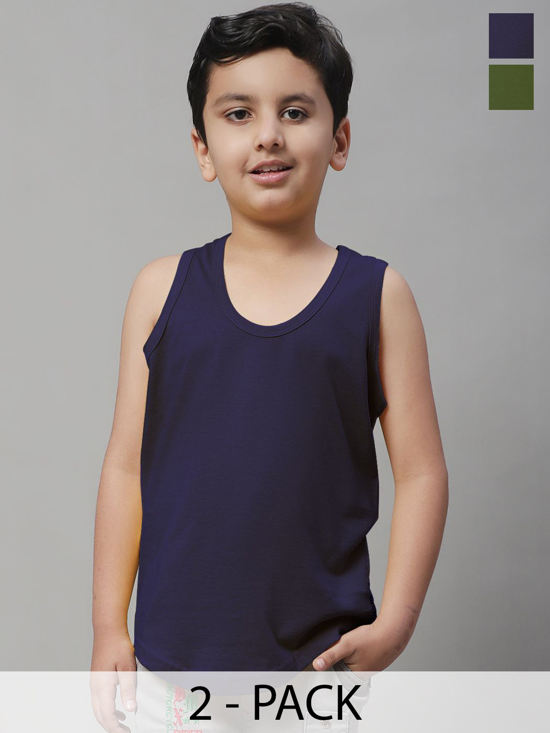 Friskers Boys Pack Of 2 Pure Cotton Basic Vests 070525KDC-17-34