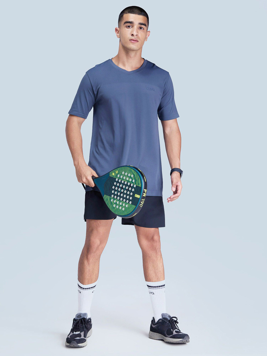 CAVA Men Extended Sleeves Ash Pulse Seamless T-shirt