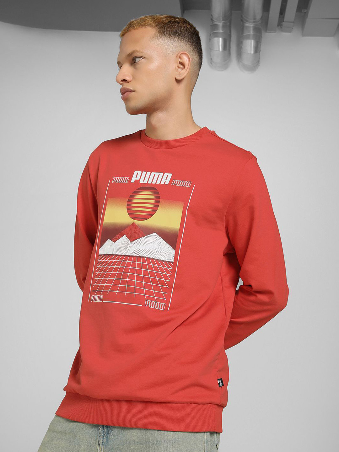 Puma 3D Graphic Men Regular Fit Sweatshirt