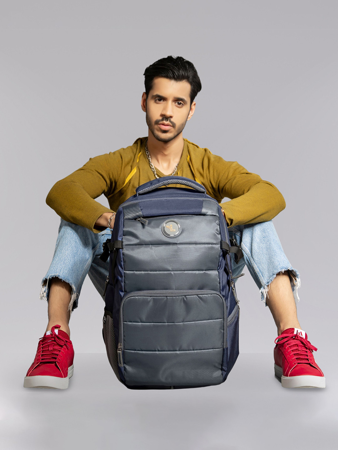Ligo Bags Men Brand Logo Backpack With Rain Cover