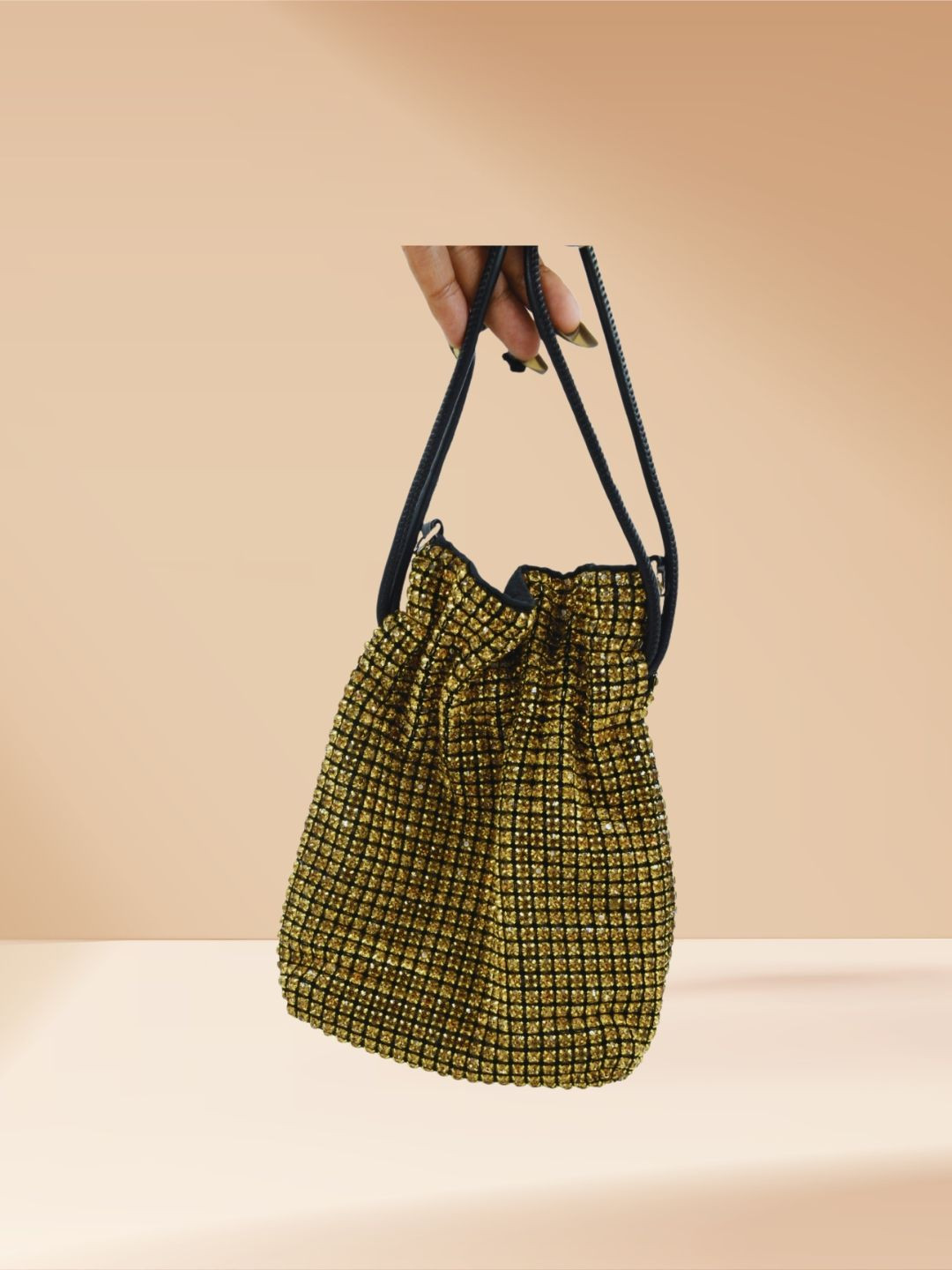 J & C Fashion Arena Rhinestone Embellished Potli Clutch