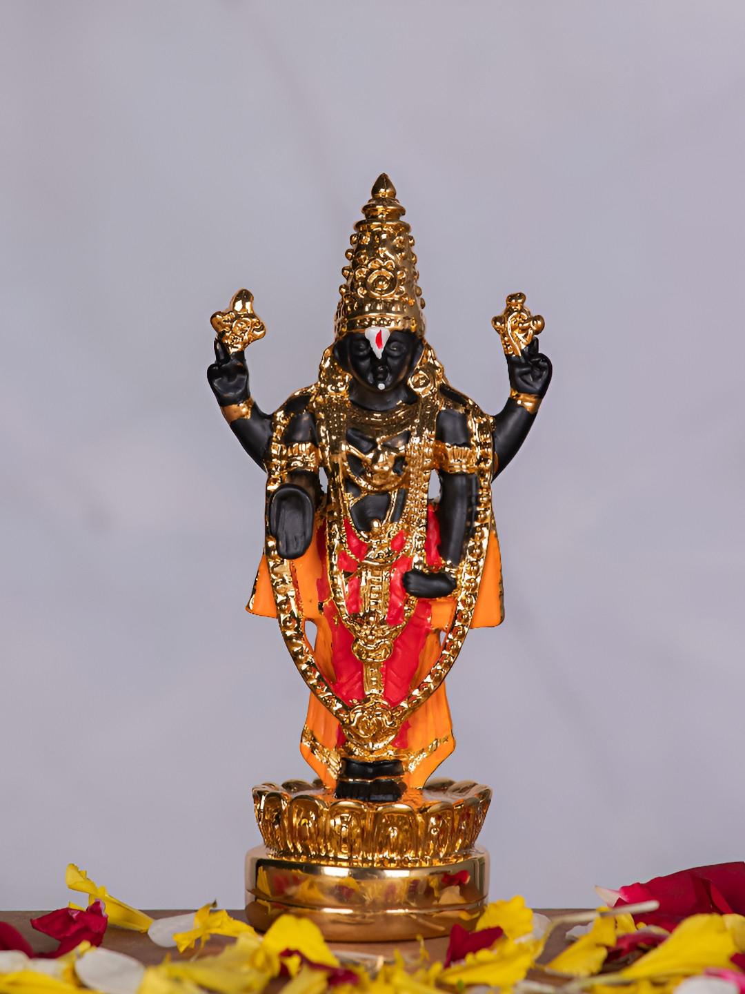 HOUSE OF WEMY Balaji Black Polyresin Natural Prayer Room Small Showpiece -