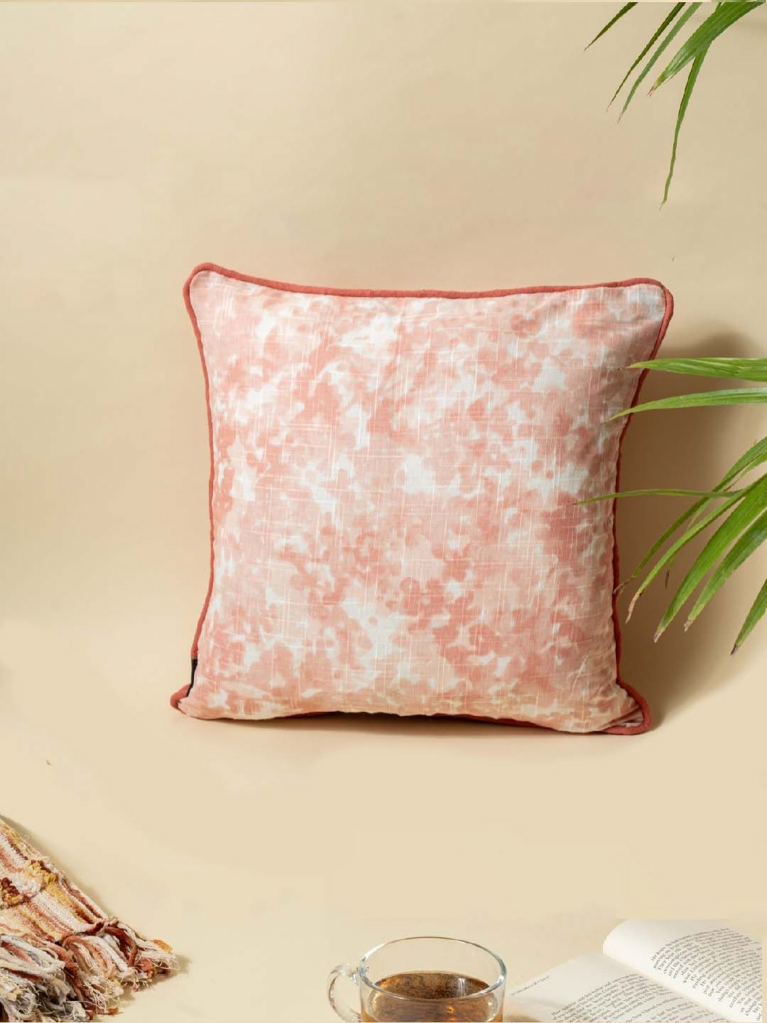 Weave Abode Pink & White Floral Square Cushion Covers