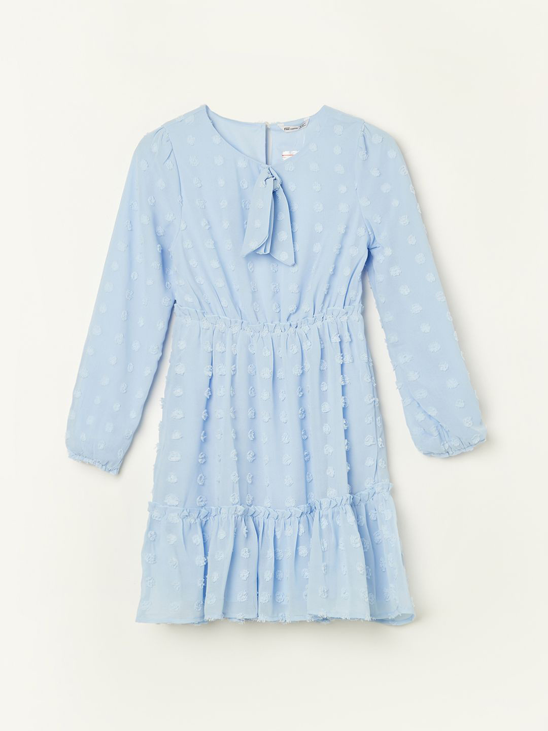 Fame Forever by Lifestyle Kids Girls Self Design Tie-Up Neck A-Line Midi Dress