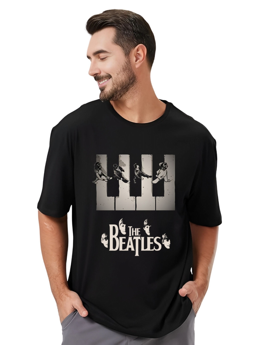 BRATMA Men Graphic Printed Round Neck Oversize T-shirt