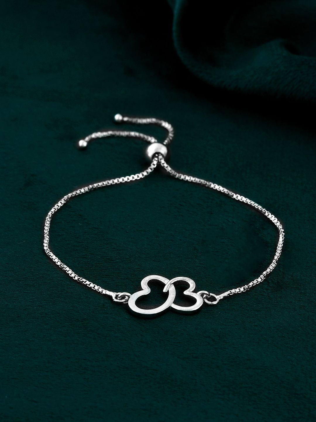 Studio Voylla Sterling Silver Rhodium-Plated Link Bracelet
