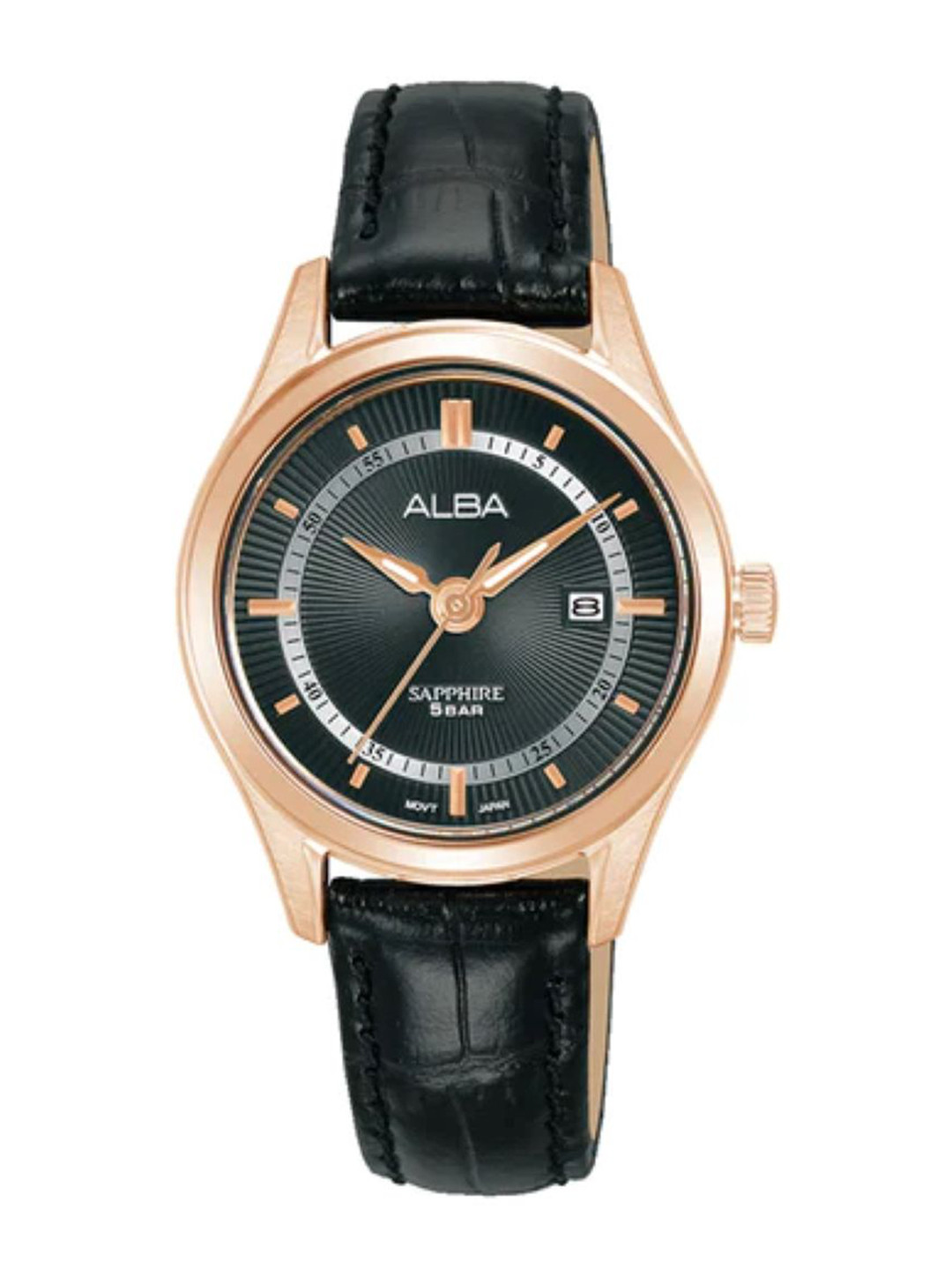 Alba by seiko Women Rose Gold Midnight Black Watch AH7BR0X1