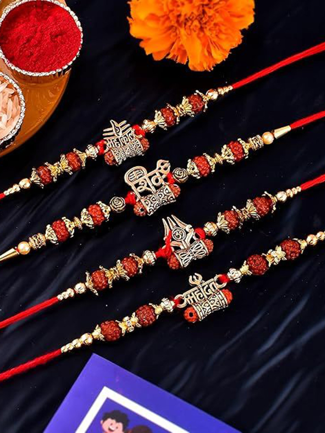 Pride Store Set Of 6 Rakhis With Tilak & Greeting Card