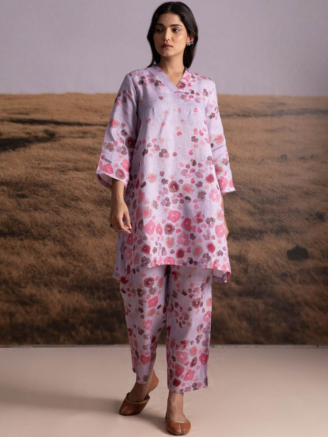 Bombay Bloom Floral Printed Tunic With Trousers Co-Ords