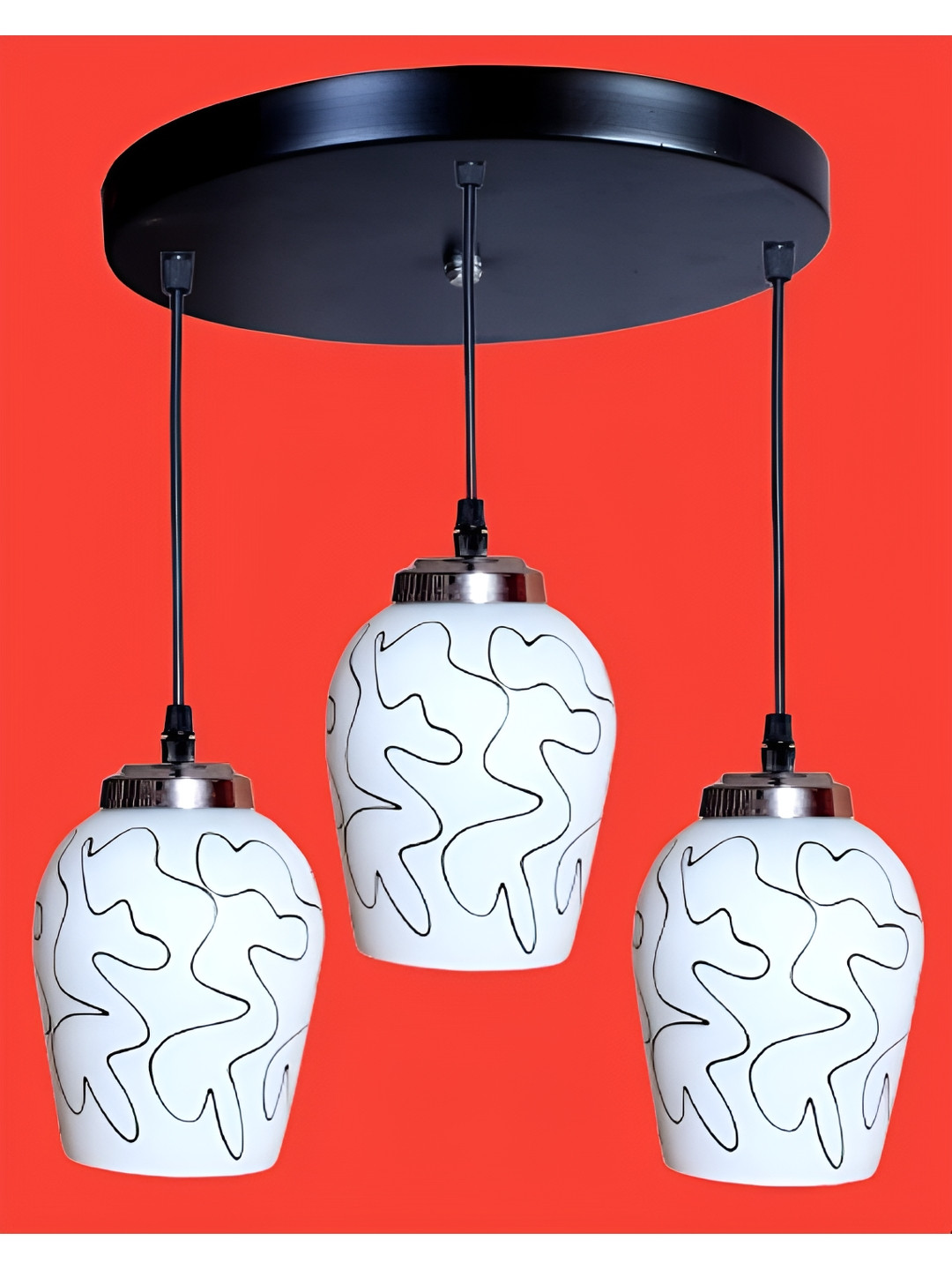 KINIS Modern and Unique Style White Glass Quirky Ceiling Lamp