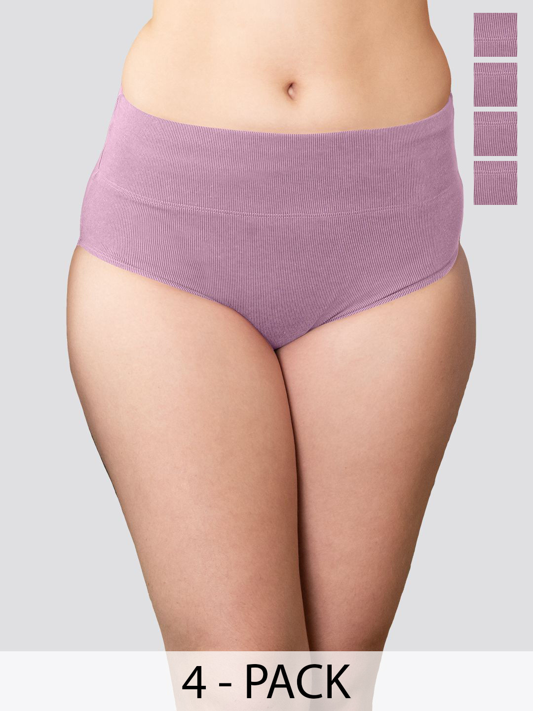 Kalyani Isac Pack Of 4 High-Rise Cotton Tummy Control Briefs