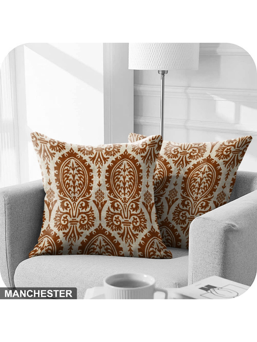 Aura Quick-Dry Manchester Polyester Anti-Wrinkle 2 Pcs Cushion Covers-18x18In