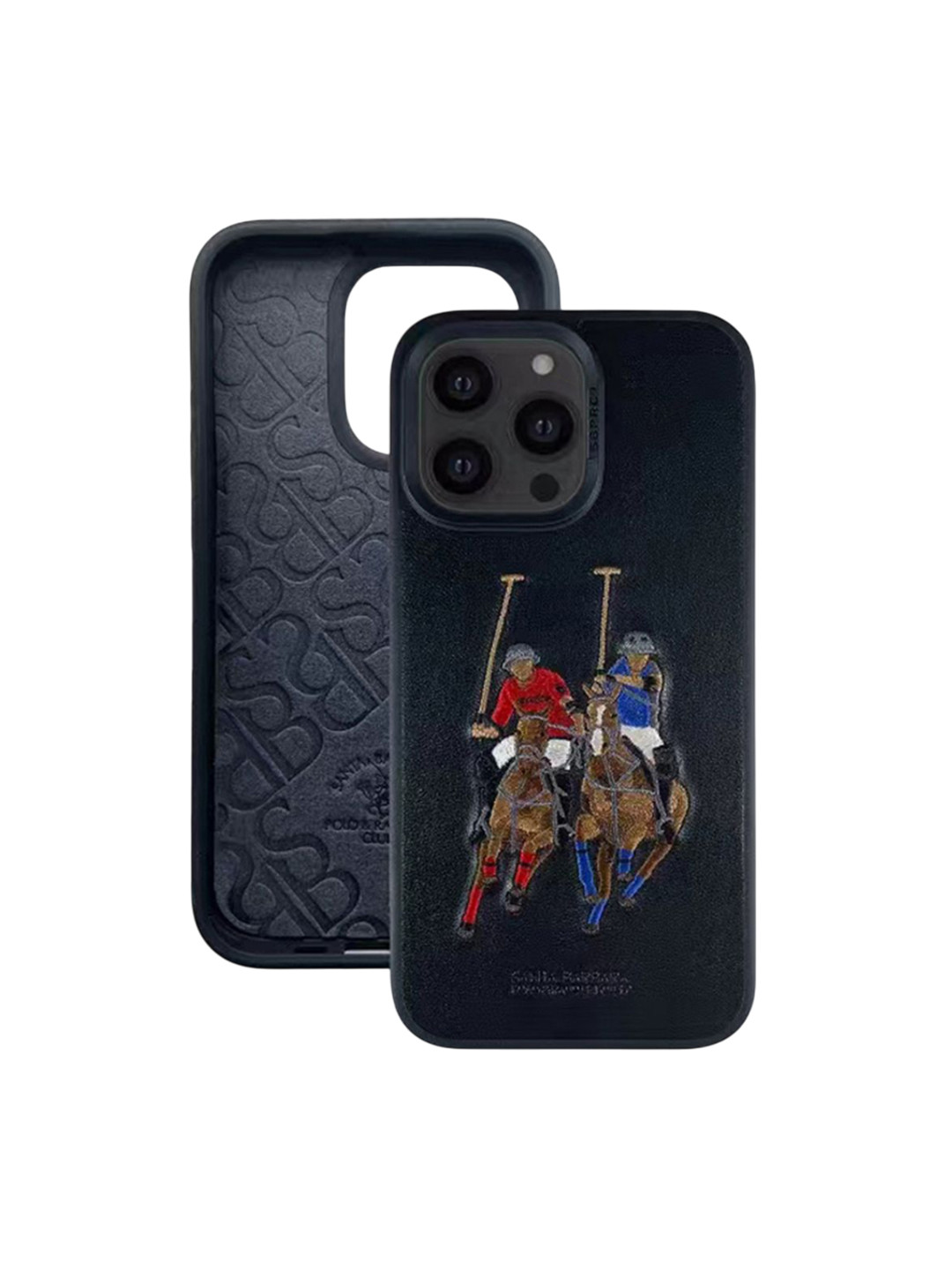 TREEMODA Leather Embroidry iphone 14 Pro Back Case Mobile Accessories