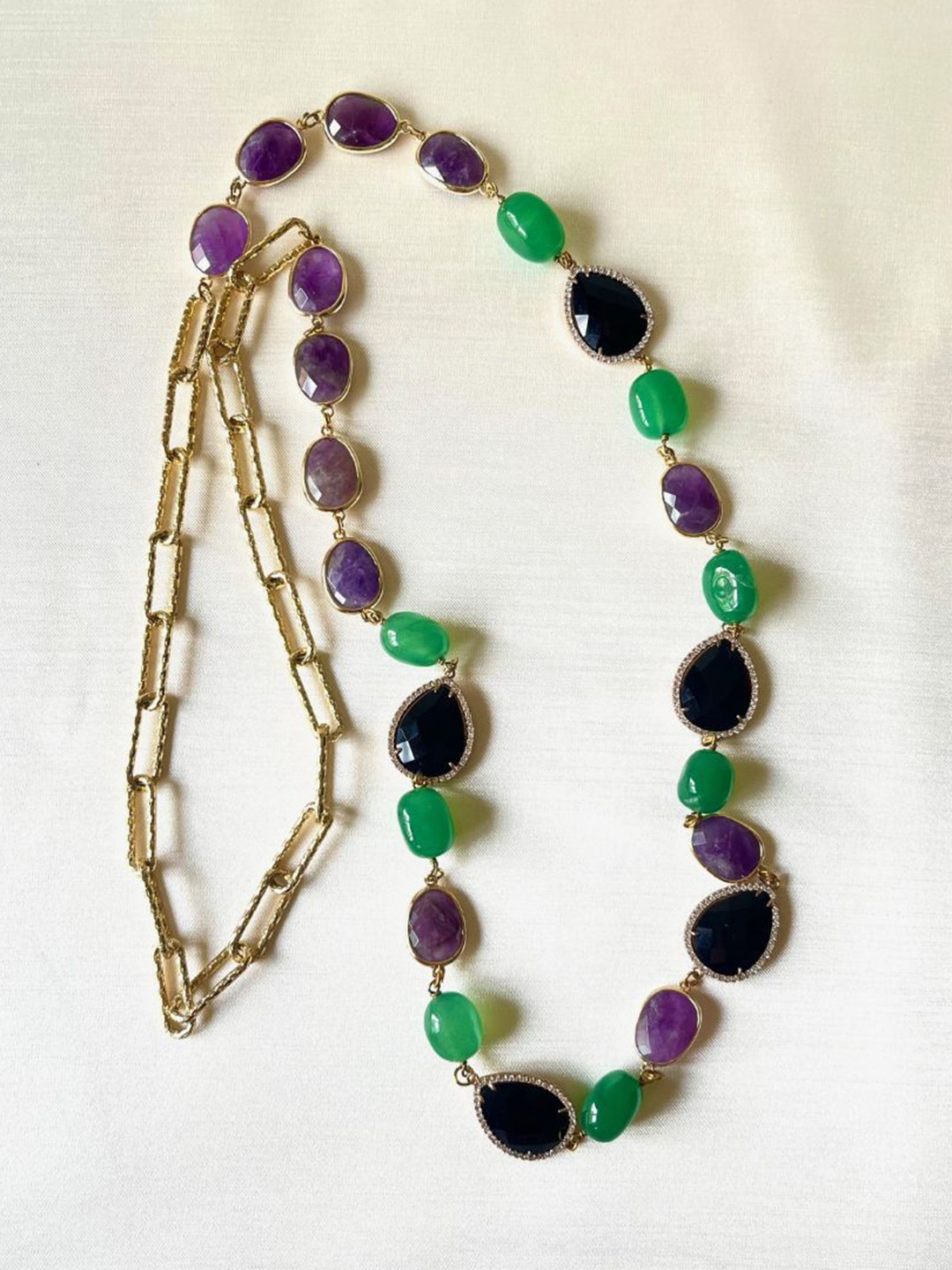 JewelTreeTz Amethyst Studded Necklace