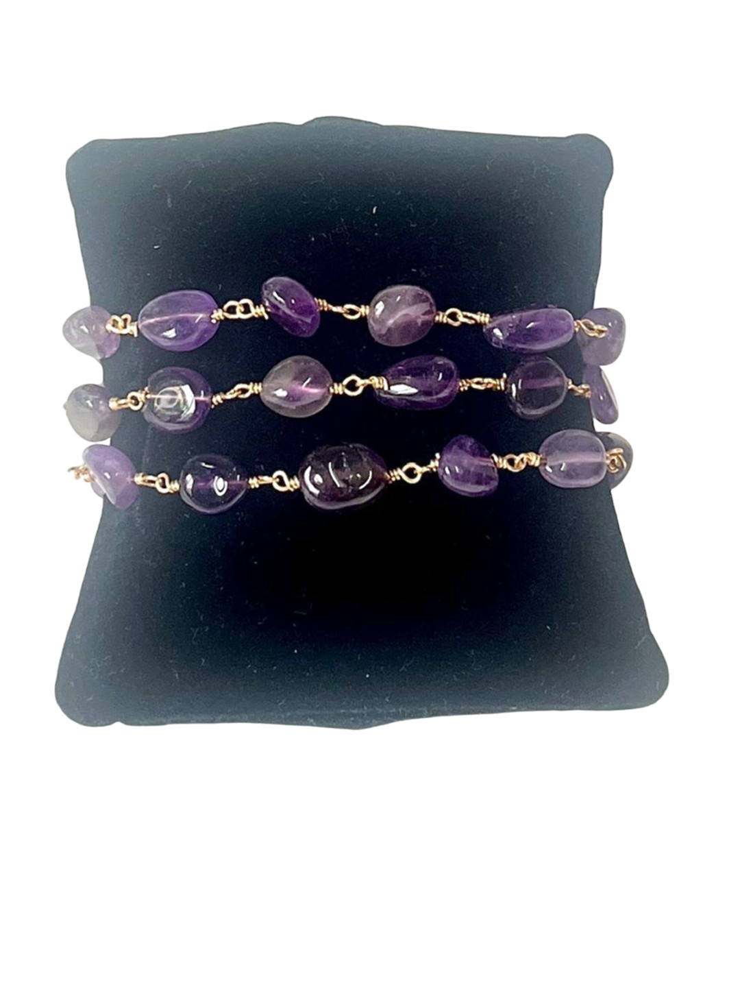 JewelTreeTz Amethyst Studded Wraparound Bracelet