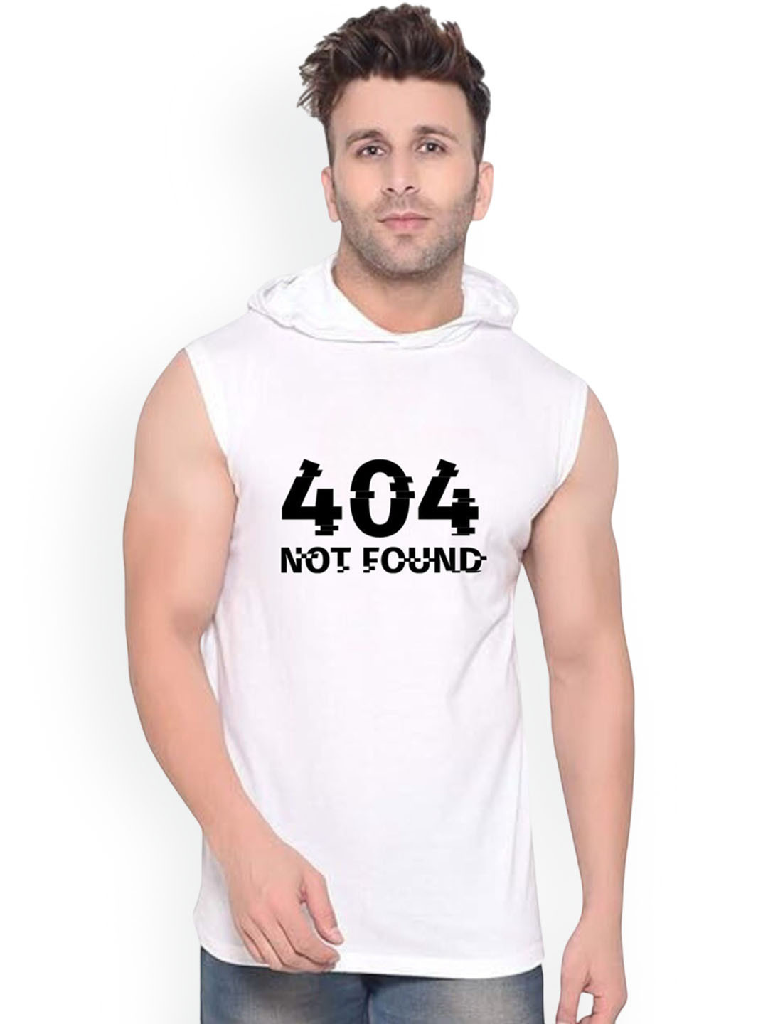 Fashnobic  404 Not Found Printed Gym Vest K__print-105_gym_vest_white