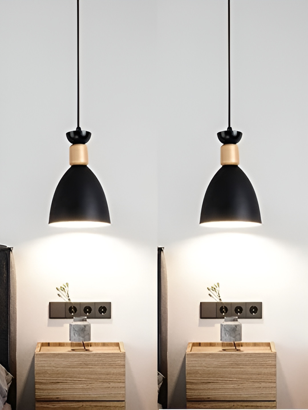 KINIS Black & Gold-Toned Aluminium Quirky Hanging Light Ceiling Lamp