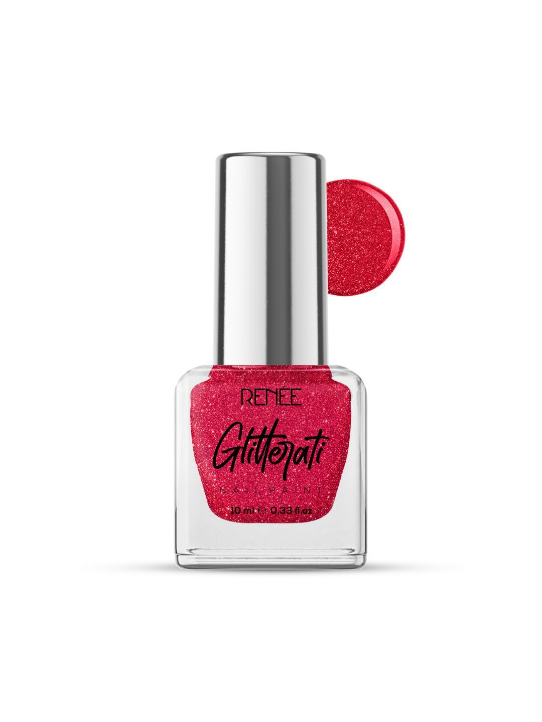 Renee Glitterati Long  Lasting Nail Paint - 10 ml - Ruby Shine